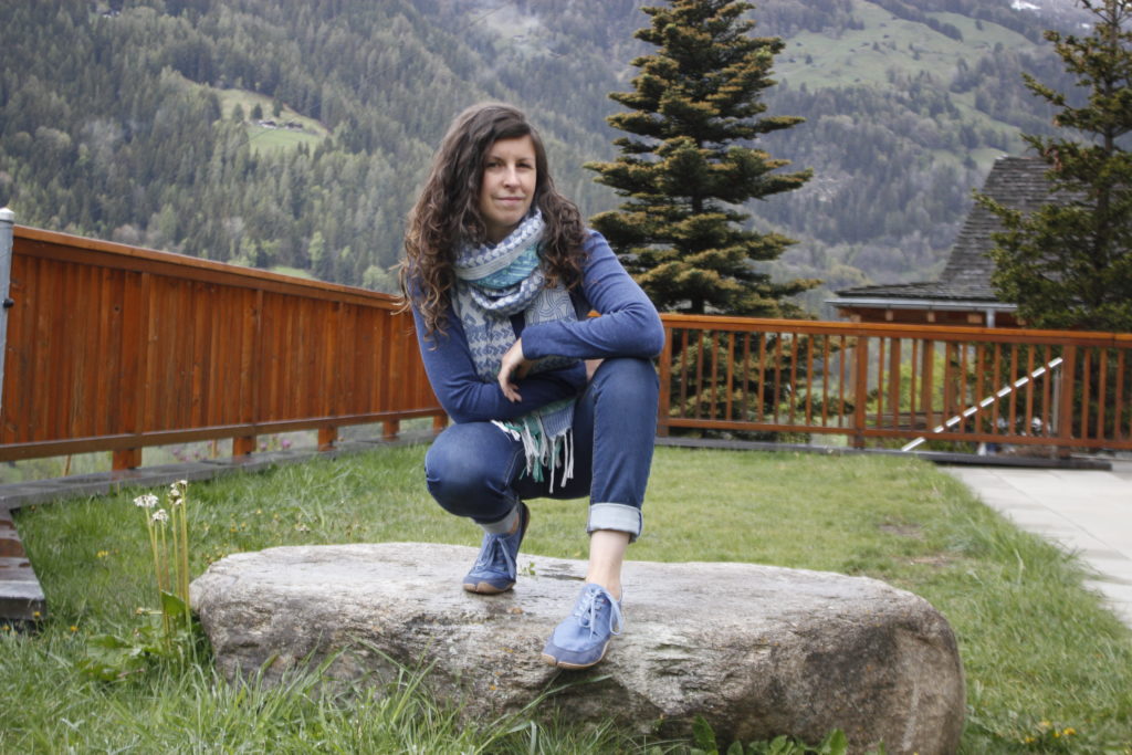 beautiful girl in nature wearing wildlings shoes