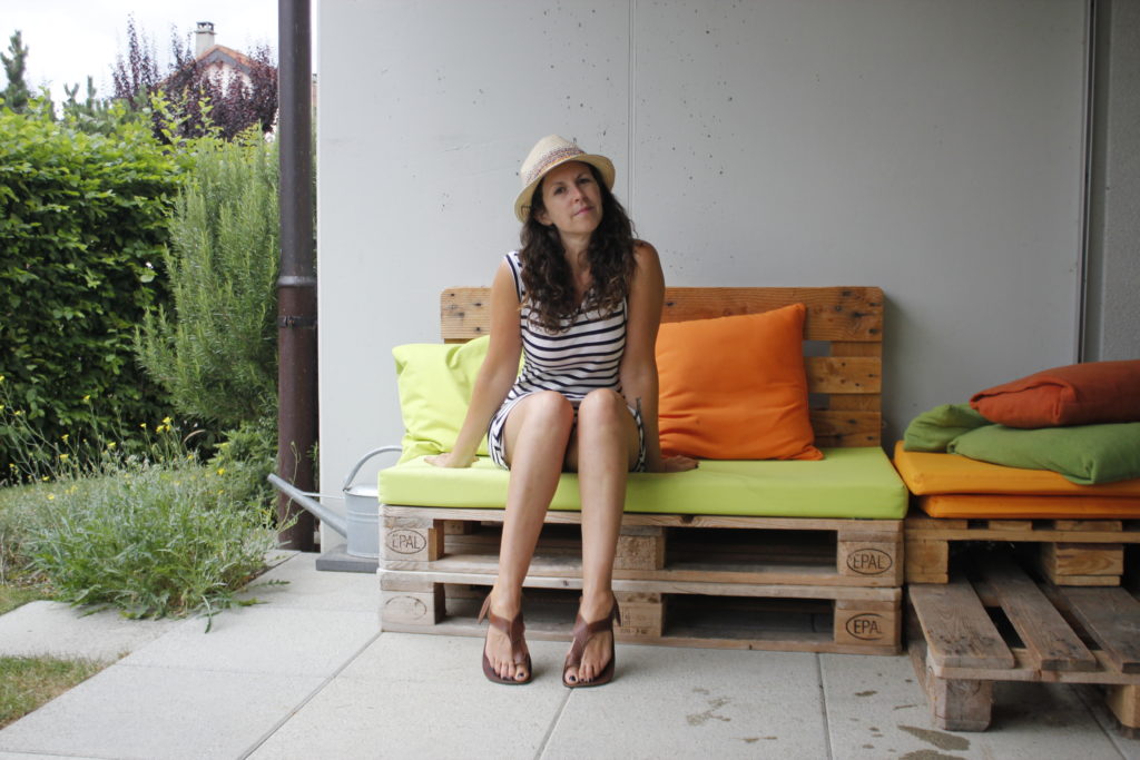 woman wearing barefoot sandals