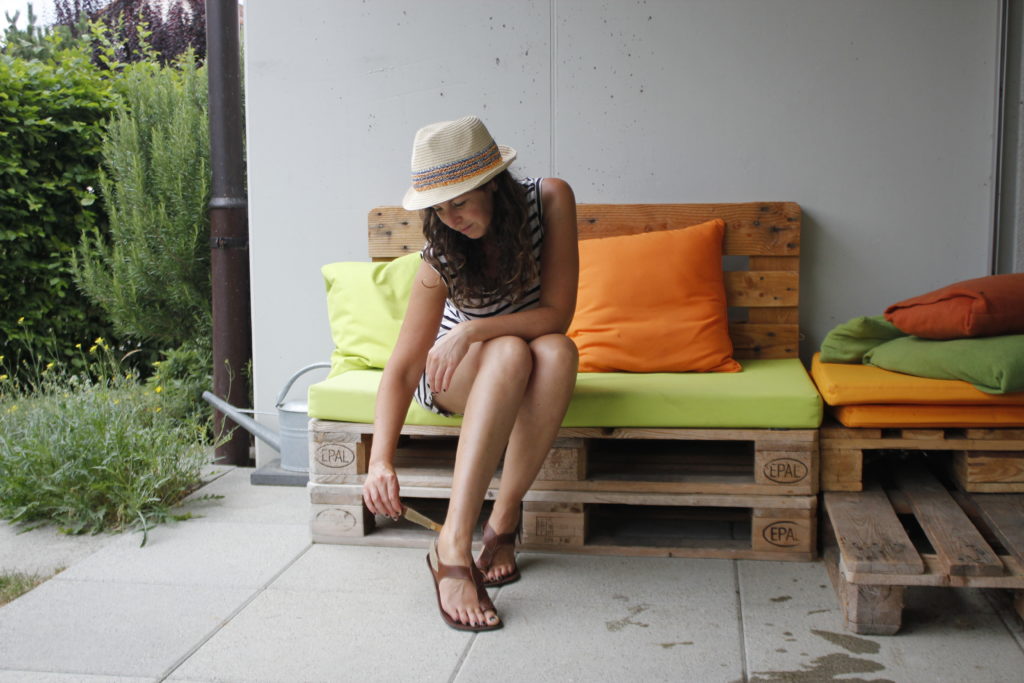 woman wearing tikki sandals